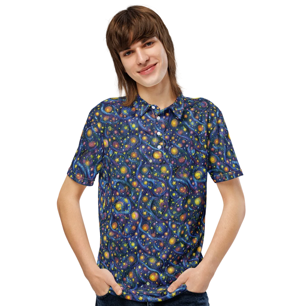 Starry Vortex on Men's Slim Fit Polo Shirt — Front