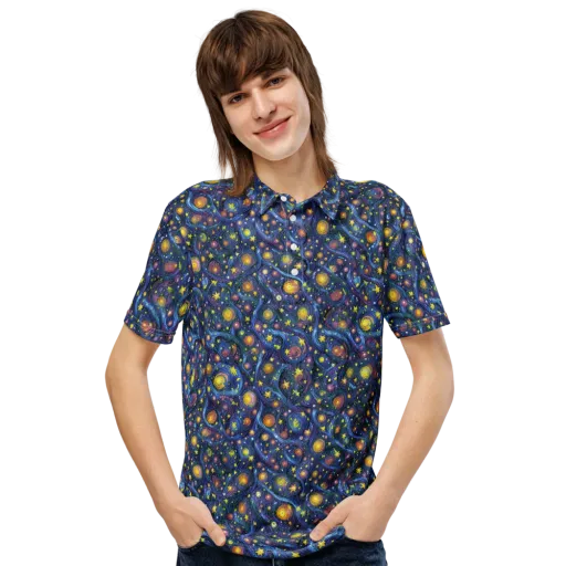 Starry Vortex on a Men's Slim Fit Polo Shirt