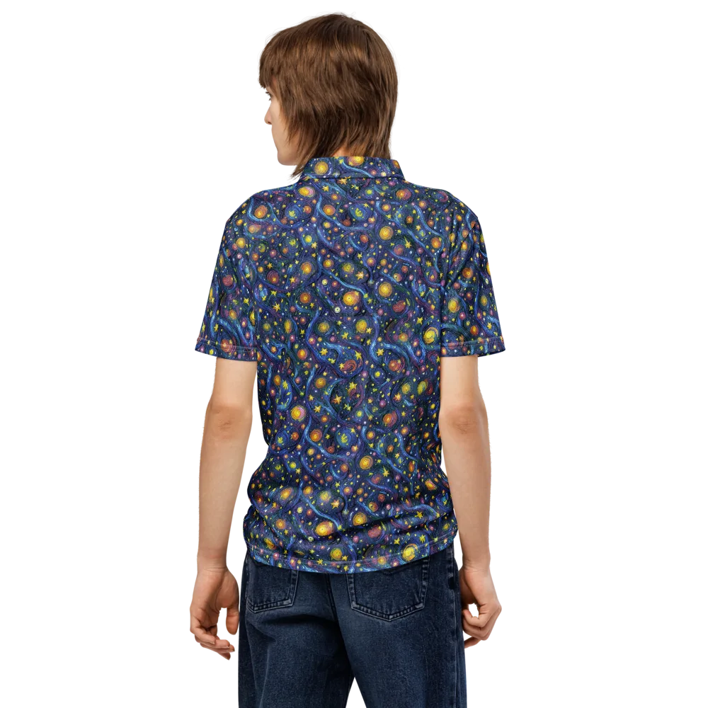 Starry Vortex on Men's Slim Fit Polo Shirt — Back