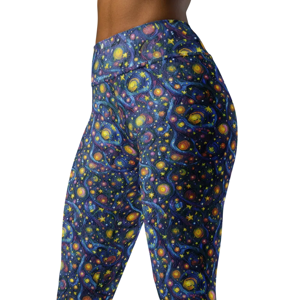 Starry Vortex on Yoga Leggings — Left Front