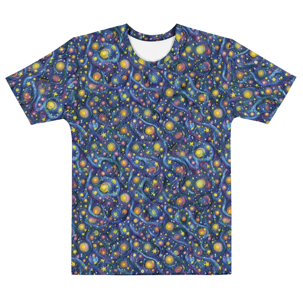 Starry Vortex on Men's Cotton Crew Neck T-Shirt — Front