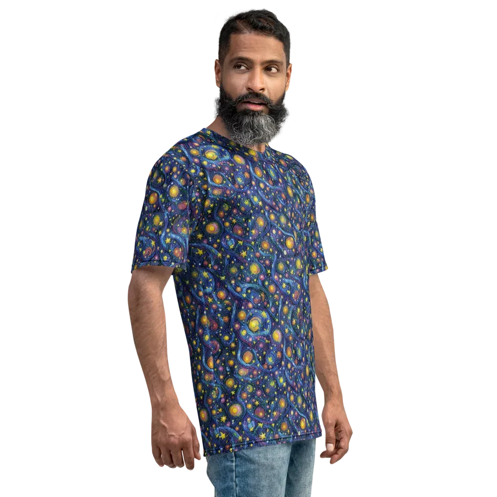 Starry Vortex on Men's Crew Neck T-Shirt — Right