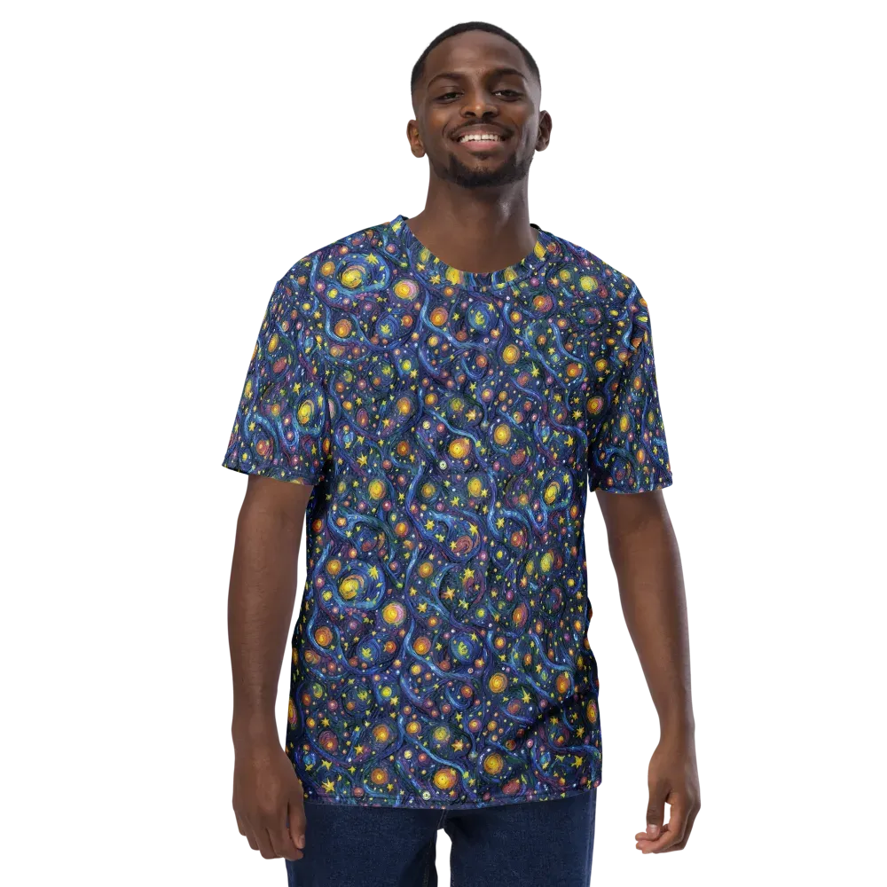 Starry Vortex on Men's Crew Neck T-Shirt — Front