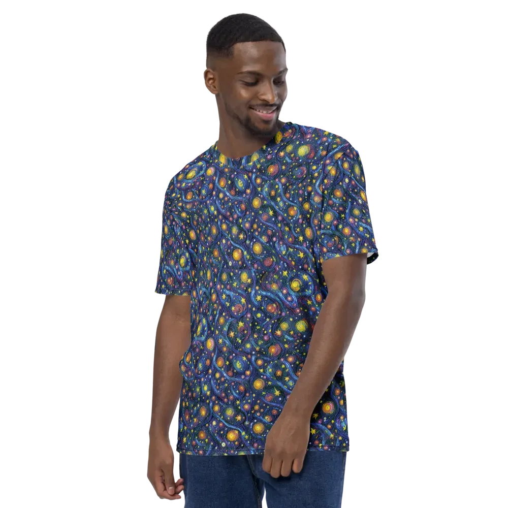 Starry Vortex on Men's Crew Neck T-Shirt — Left