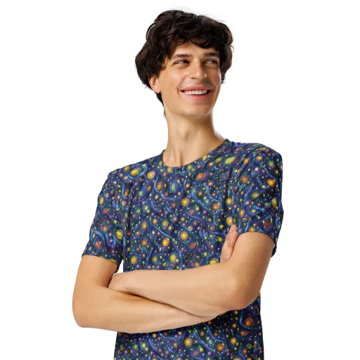 Starry Vortex on a Men's Crew Neck T-Shirt