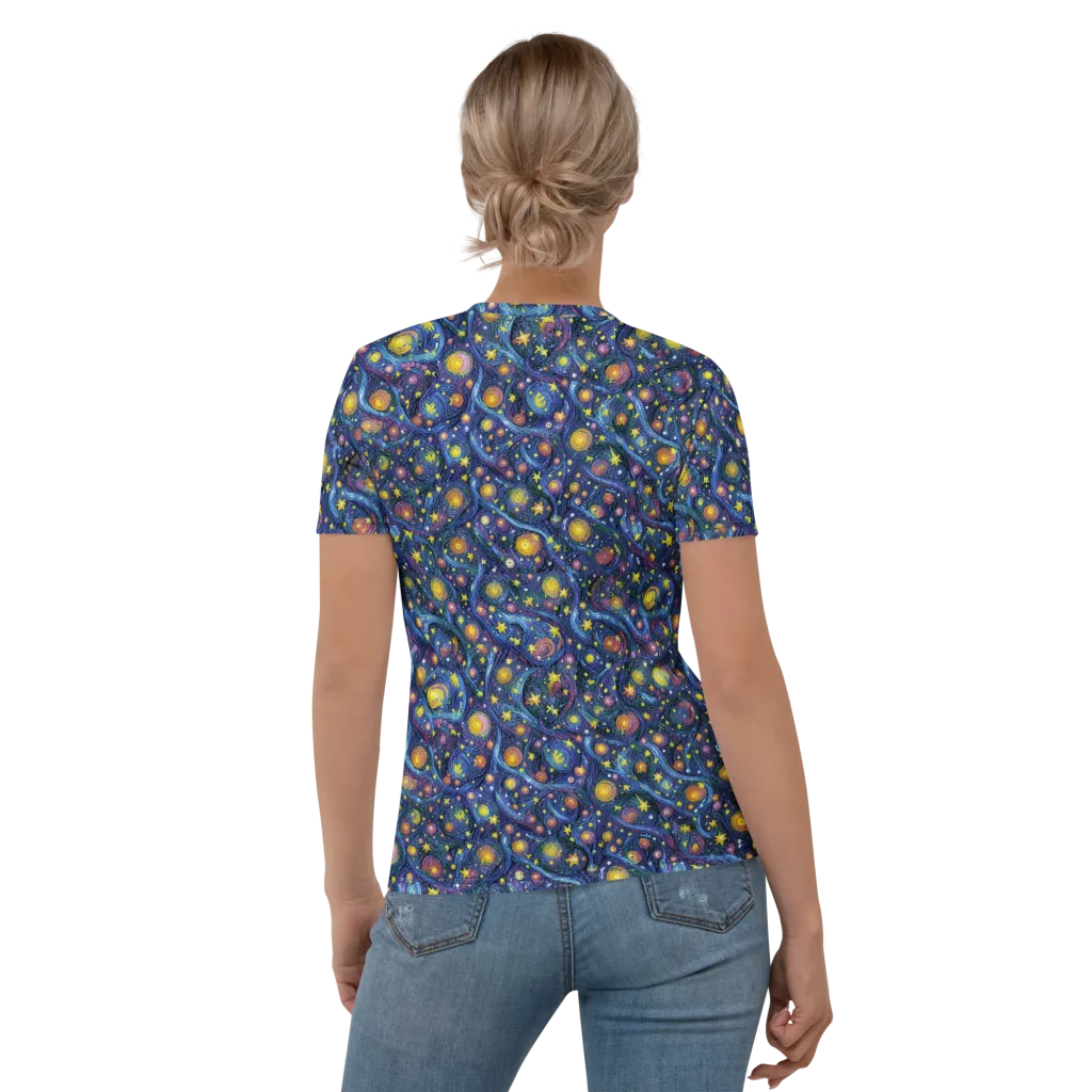 Starry Vortex on Women's Crew Neck T-Shirt — Back