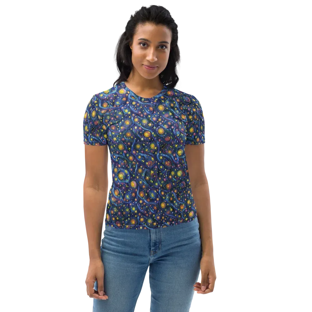 Starry Vortex on Women's Crew Neck T-Shirt — Front