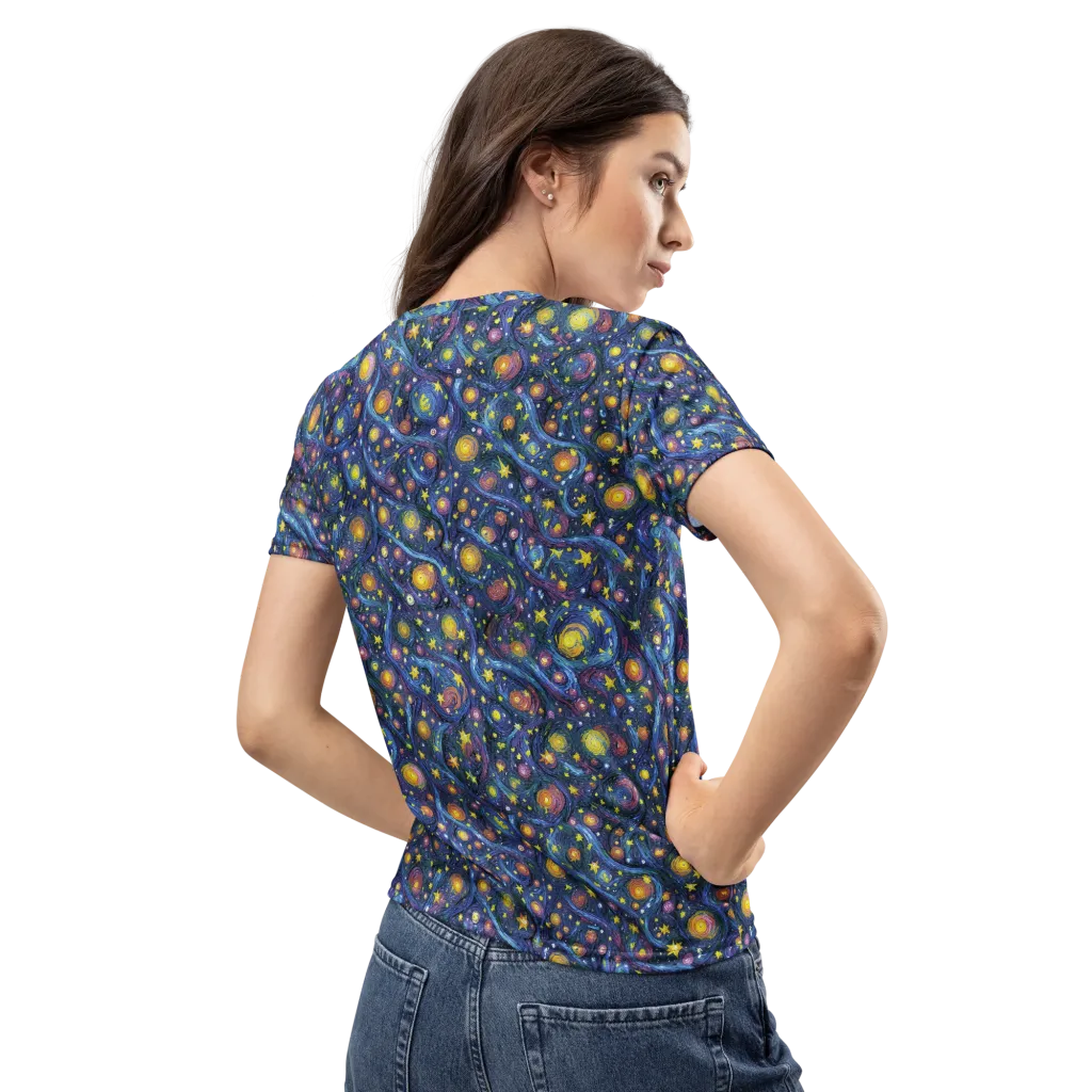 Starry Vortex on Women's Crew Neck T-Shirt — Back