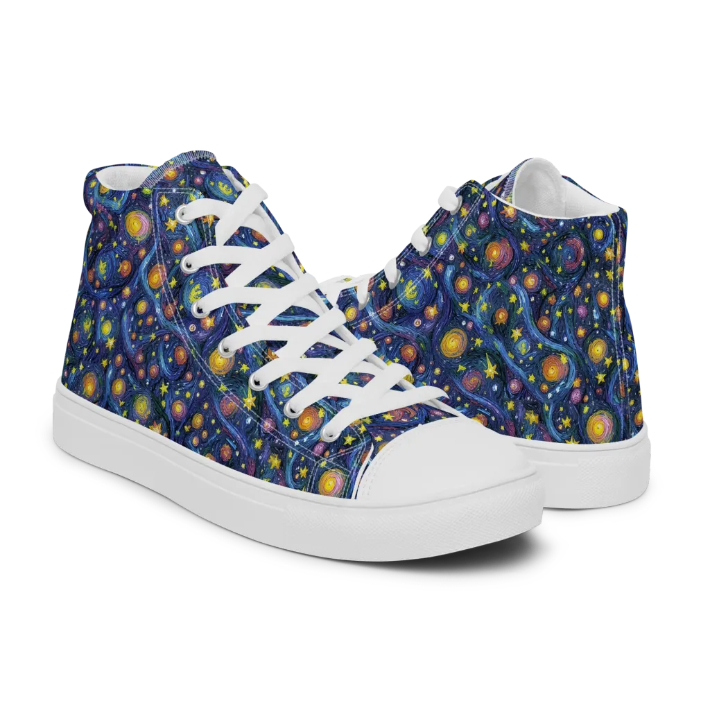 Starry Vortex on Women's High Top Canvas Shoes — Right