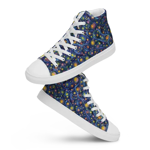 Starry Vortex on a Women's High Top Canvas Shoes