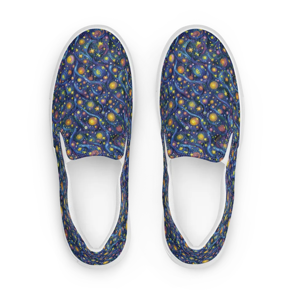 Starry Vortex on Men's Slip-On Canvas Shoes — Front
