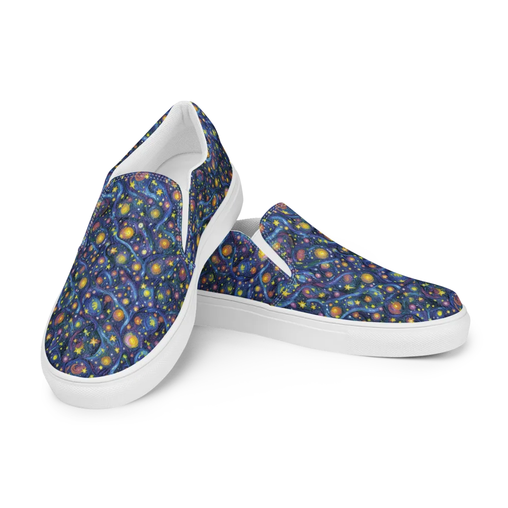 Starry Vortex on Men's Slip-On Canvas Shoes — Left Front
