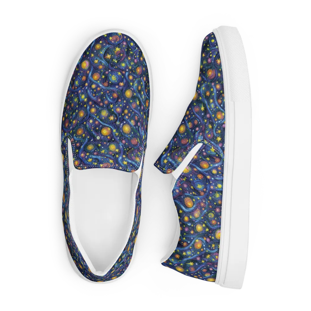 Starry Vortex on Men's Slip-On Canvas Shoes — Front