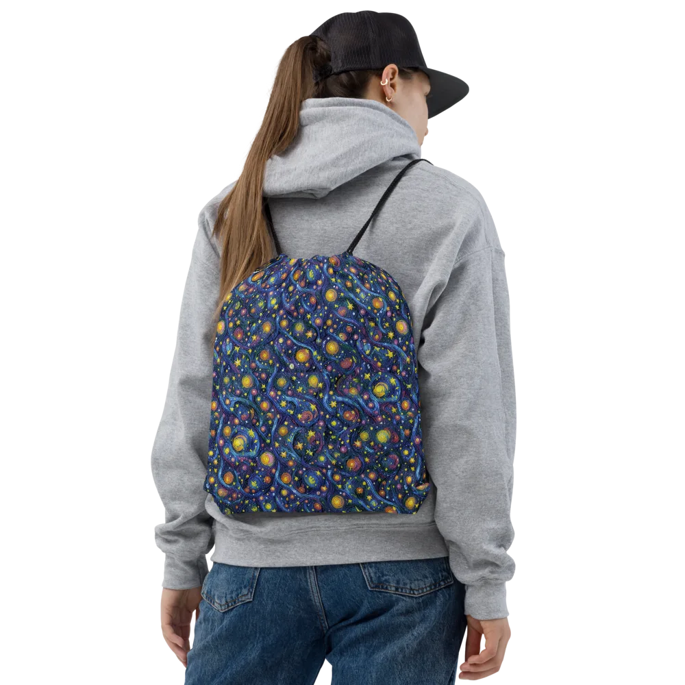 Starry Vortex on Drawstring Bag — Front