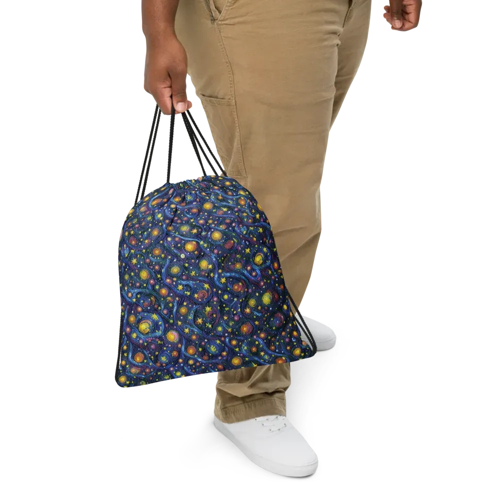 Starry Vortex on Drawstring Bag — Front
