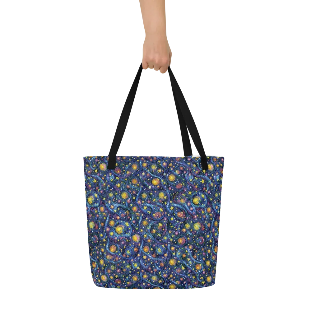 Starry Vortex on Large Tote Bag W/ Pocket — Front
