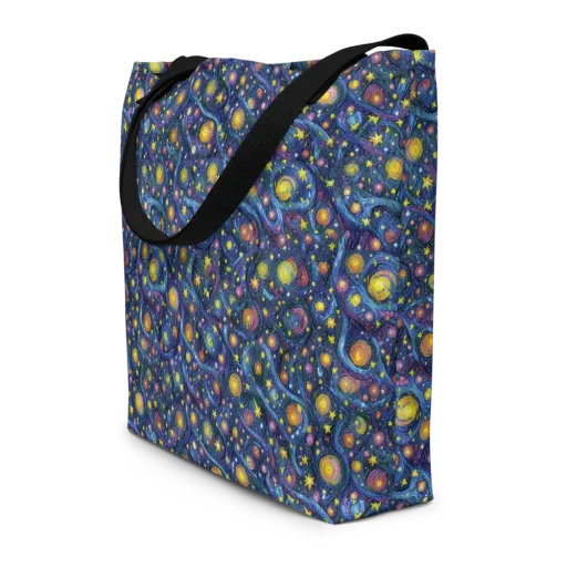 Starry Vortex on a Large Tote Bag W/ Pocket