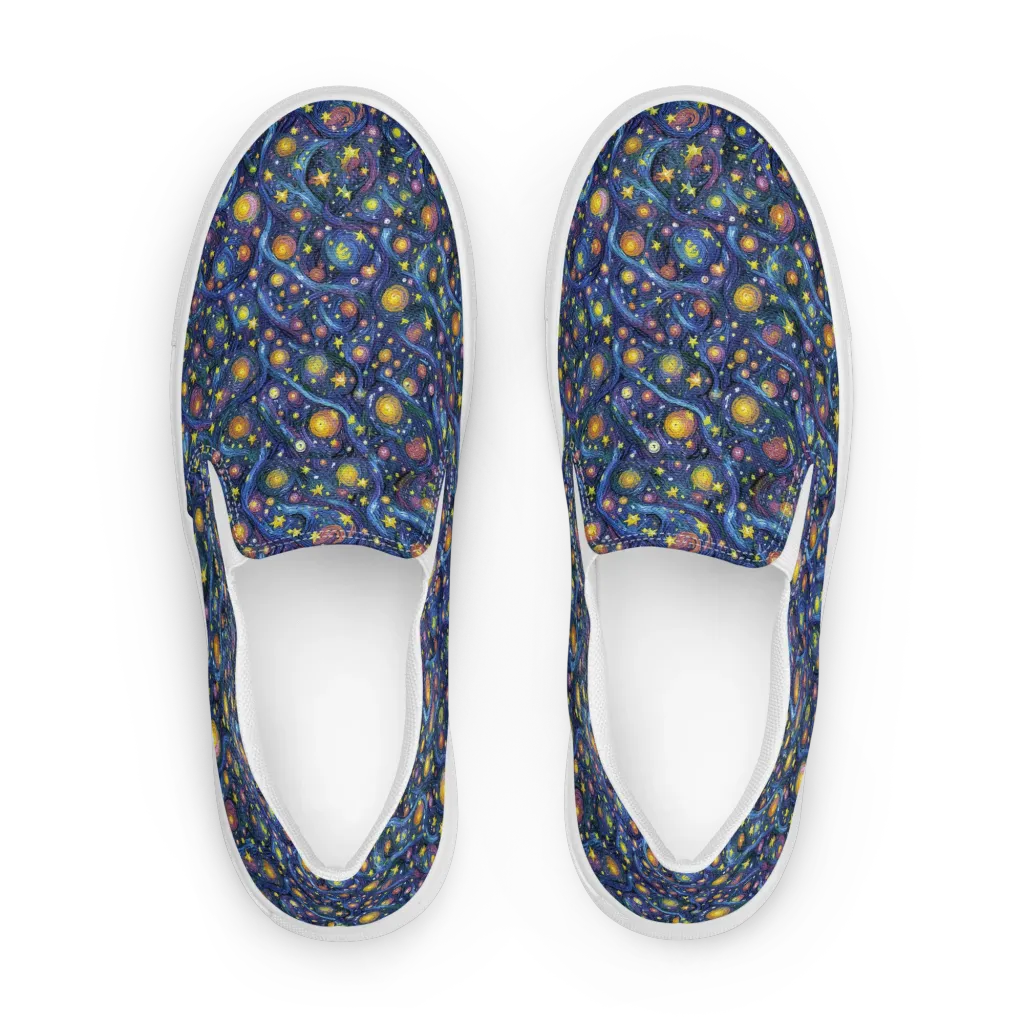 Starry Vortex on Women's Slip-On Canvas Shoes — Front
