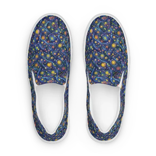 Starry Vortex on a Women's Slip-On Canvas Shoes