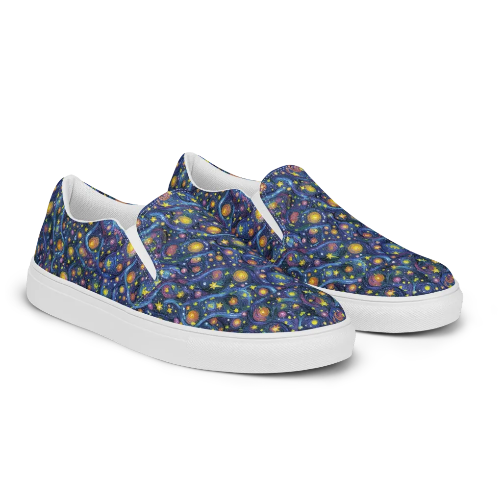 Starry Vortex on Women's Slip-On Canvas Shoes — Right Front