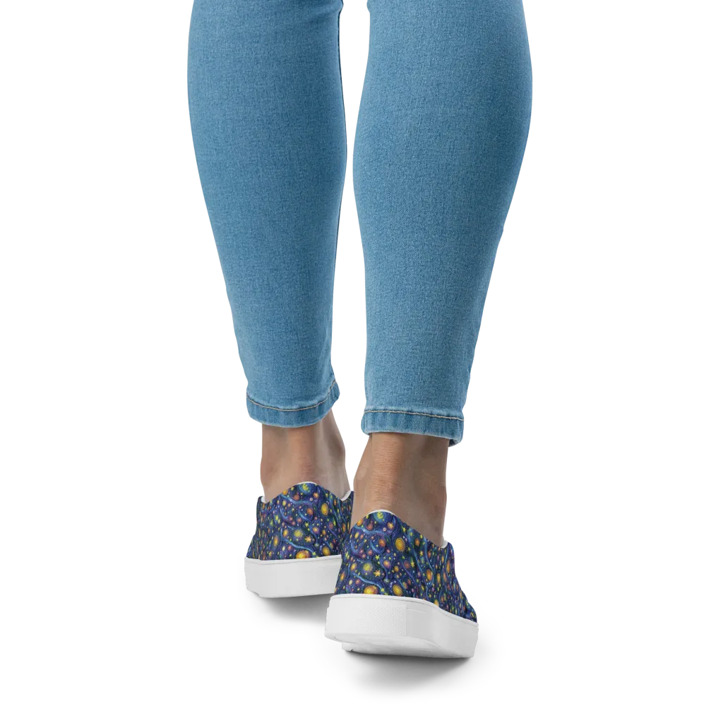 Starry Vortex on Women's Slip-On Canvas Shoes — Back