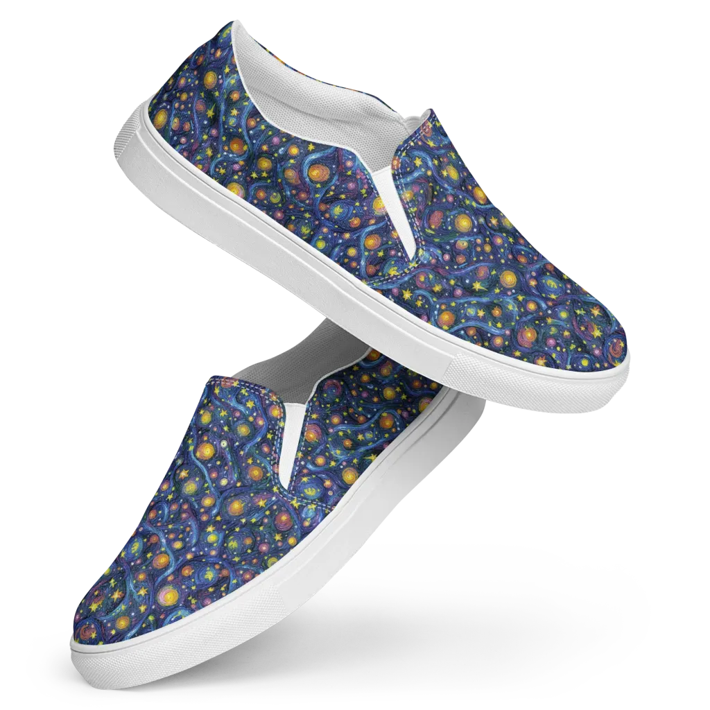 Starry Vortex on Women's Slip-On Canvas Shoes — Front