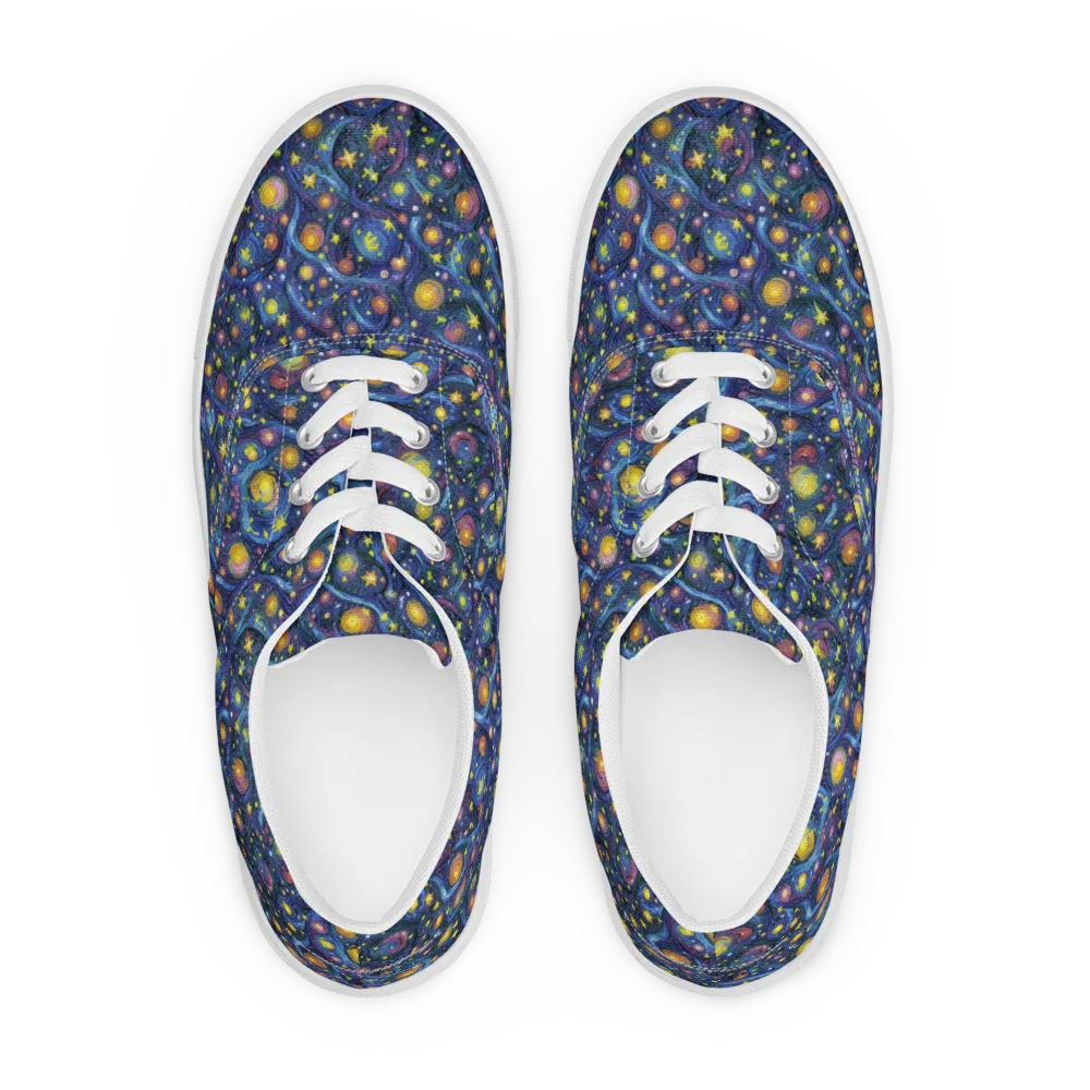 Starry Vortex on Men's Lace-Up Canvas Shoes — Front