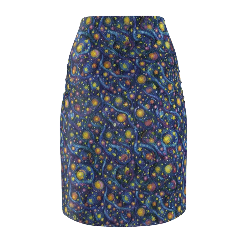 Starry Vortex on Pencil Skirt — Back