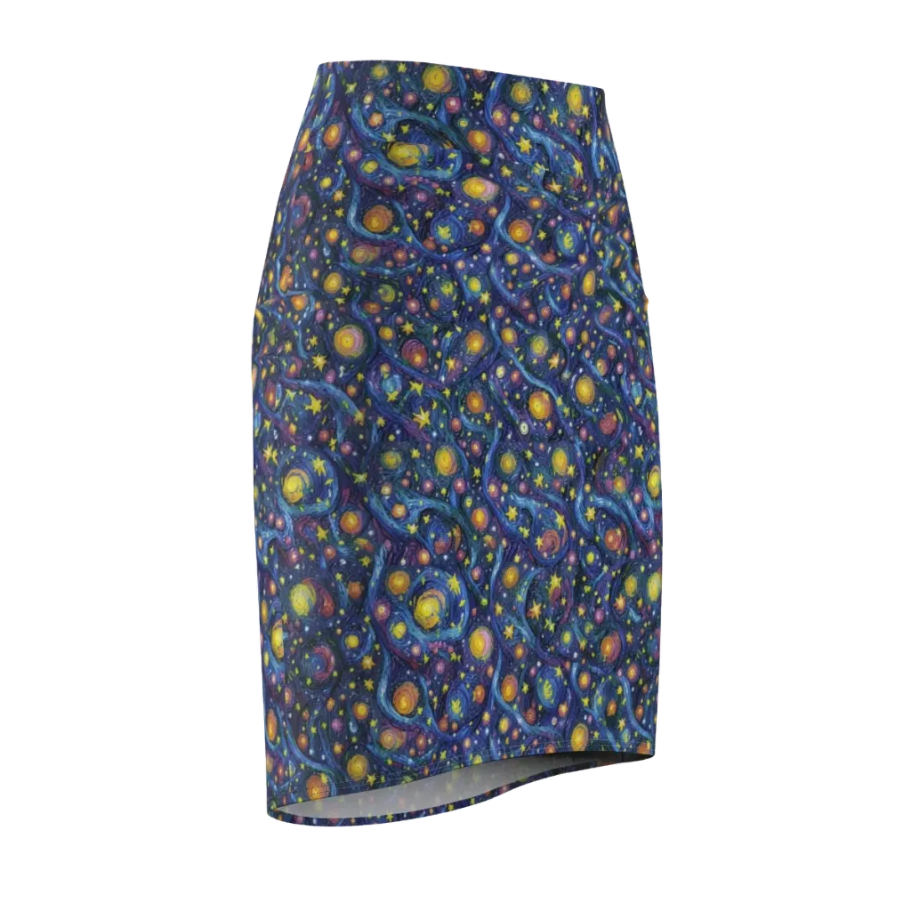 Starry Vortex on Pencil Skirt — Front Side