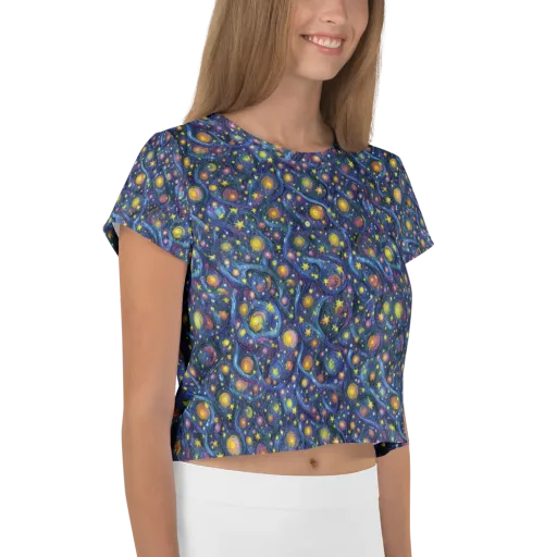 Starry Vortex on a Crop Tee
