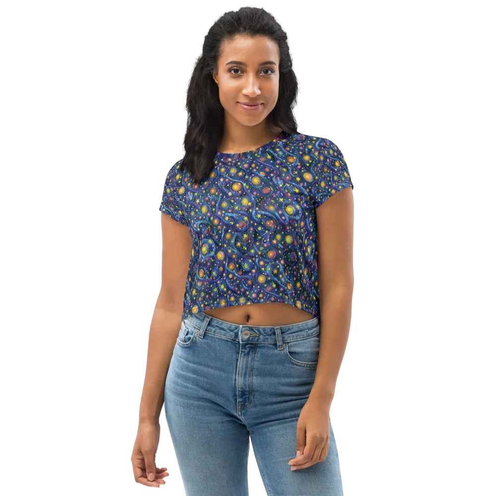 Starry Vortex on Crop Tee — Front