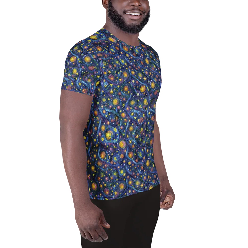Starry Vortex on Men's Athletic T-Shirt — Right