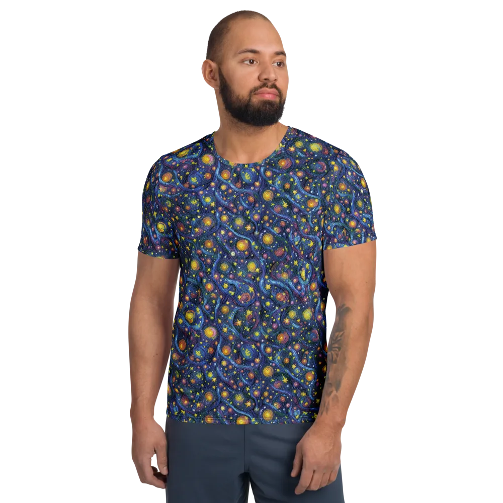 Starry Vortex on Men's Athletic T-Shirt — Front