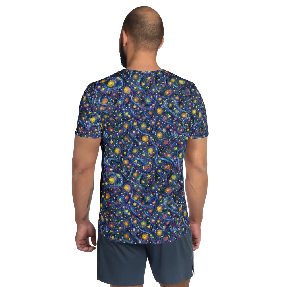 Starry Vortex on Men's Athletic T-Shirt — Back