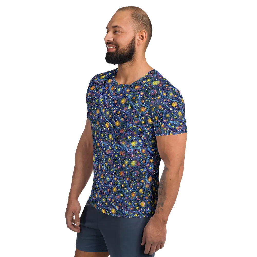 Starry Vortex on Men's Athletic T-Shirt — Left