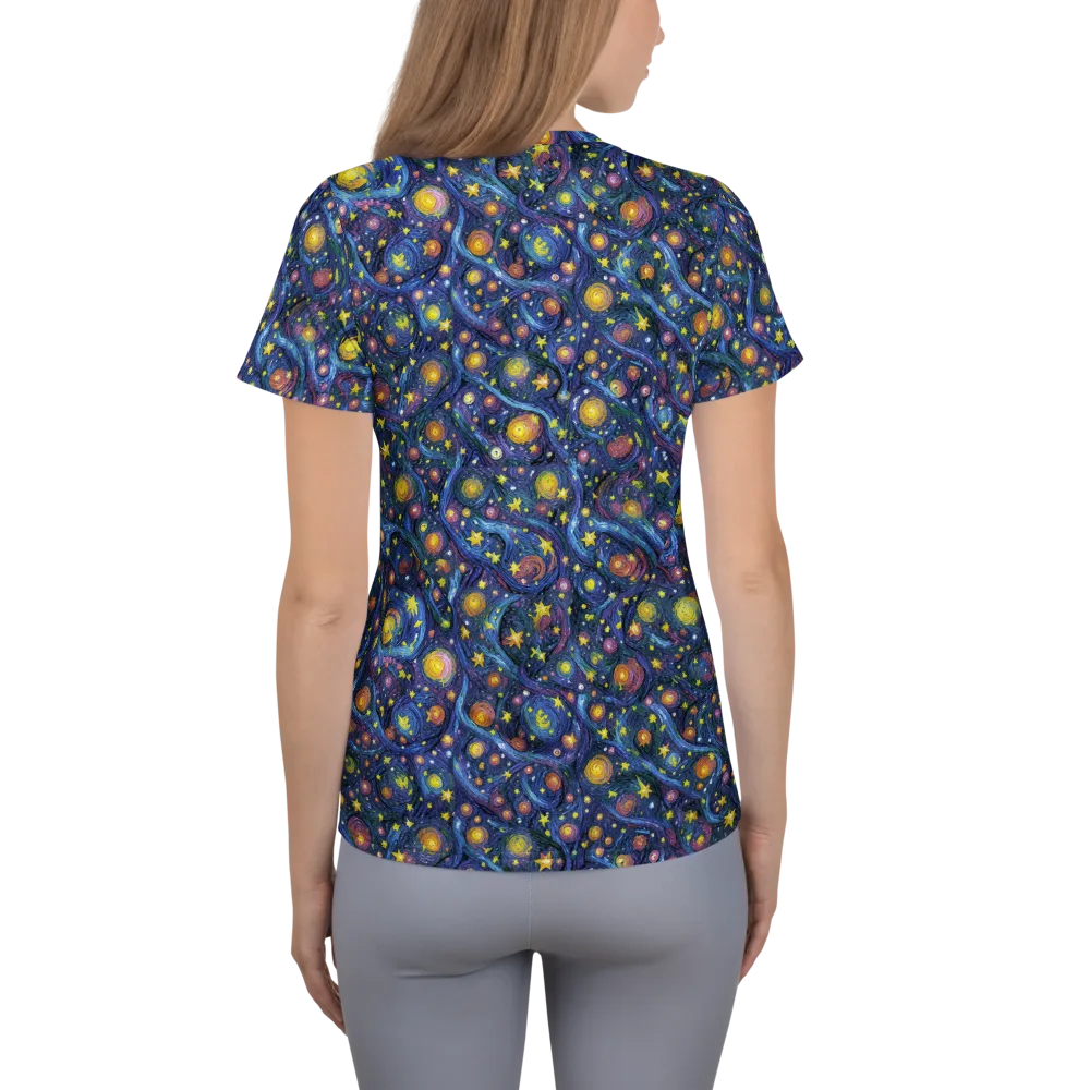 Starry Vortex on Women's Athletic T-Shirt — Back