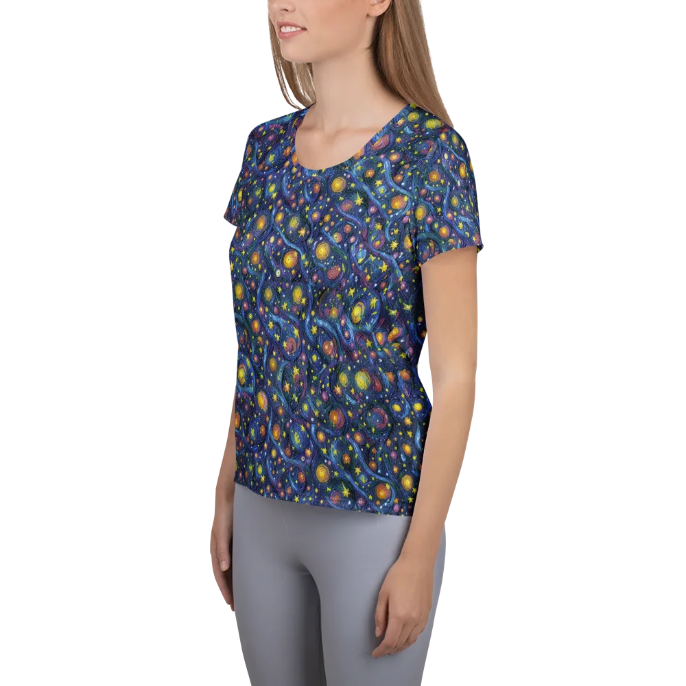 Starry Vortex on Women's Athletic T-Shirt — Left