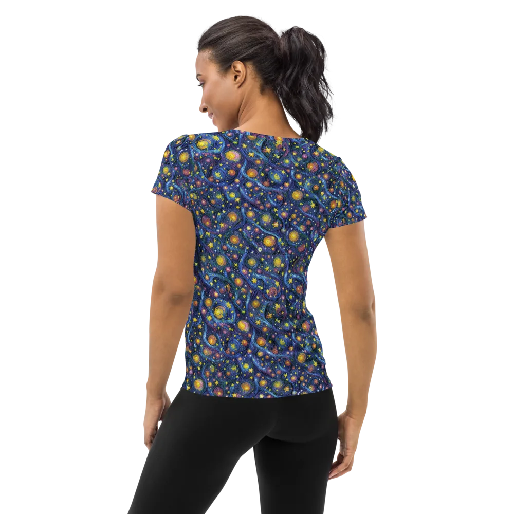 Starry Vortex on Women's Athletic T-Shirt — Back