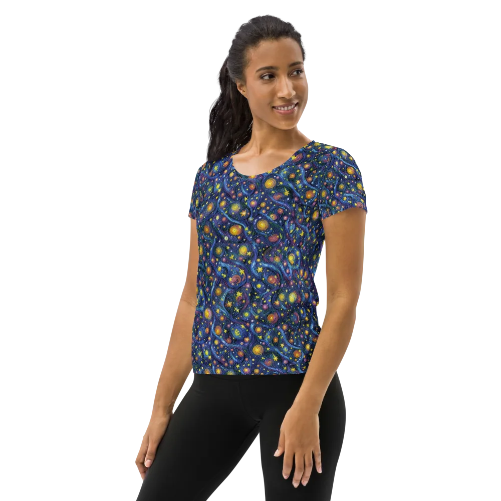 Starry Vortex on Women's Athletic T-Shirt — Left