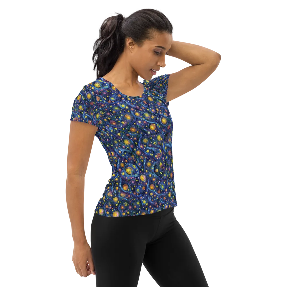 Starry Vortex on Women's Athletic T-Shirt — Right
