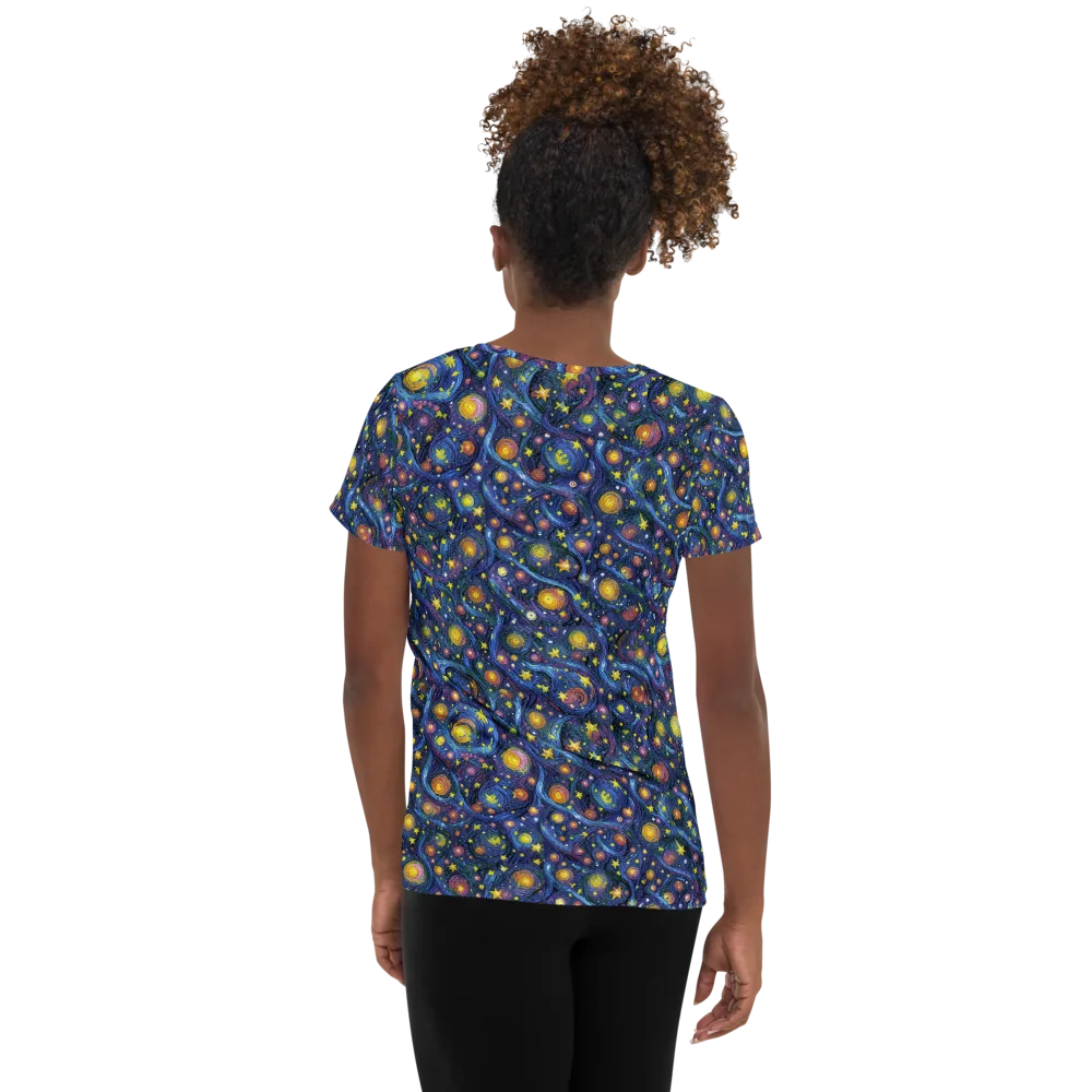 Starry Vortex on Women's Athletic T-Shirt — Back
