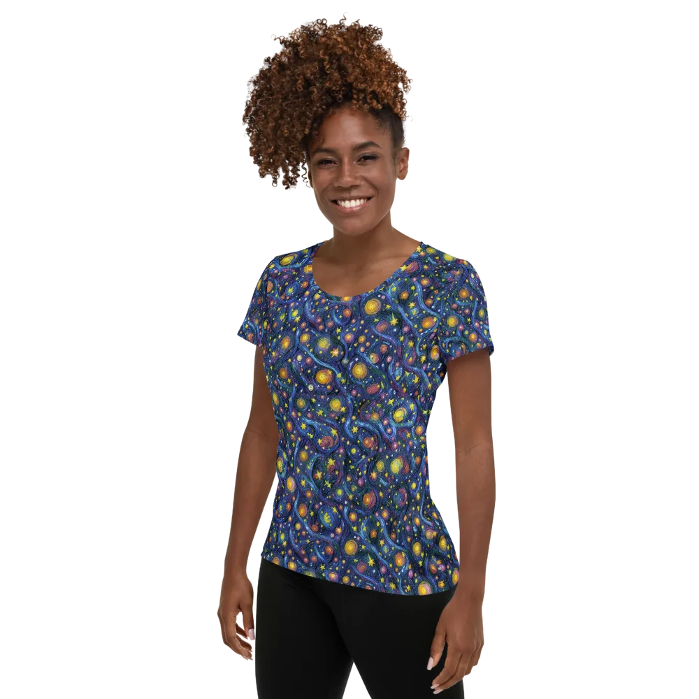 Starry Vortex on Women's Athletic T-Shirt — Left