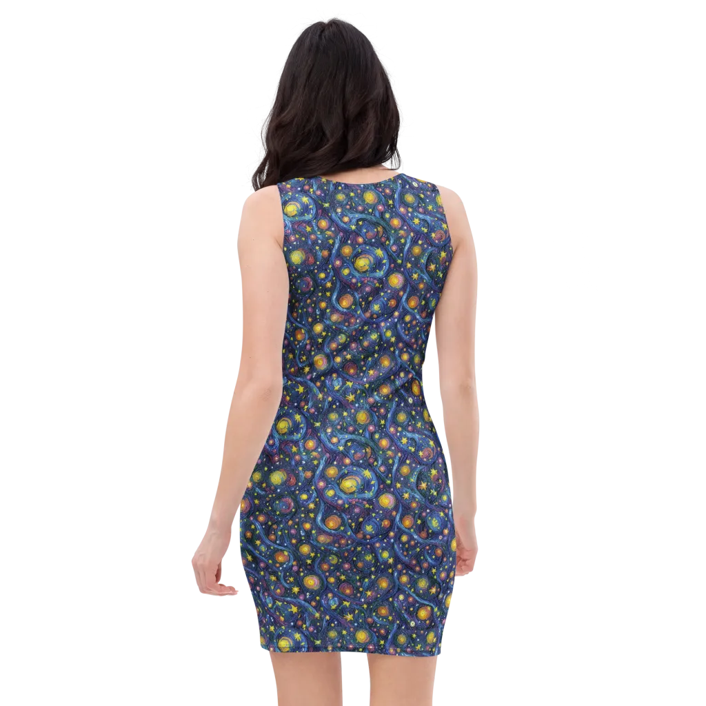 Starry Vortex on Bodycon Dress — Back