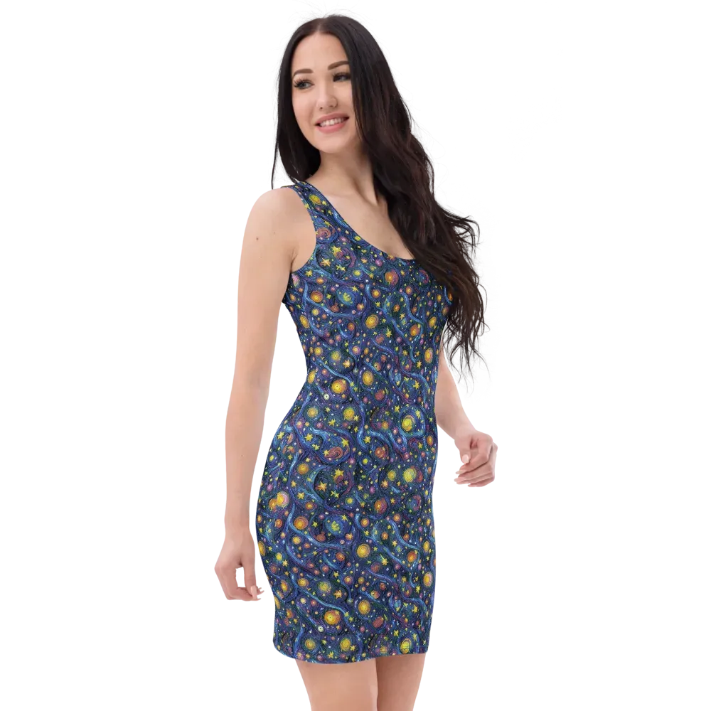 Starry Vortex on Bodycon Dress — Right Front