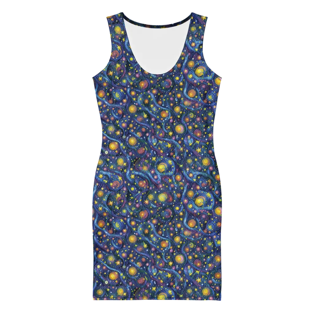 Starry Vortex on Bodycon Dress — Front