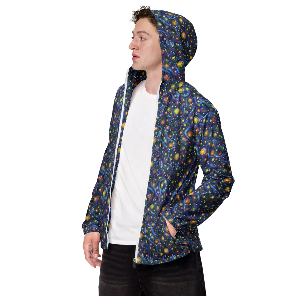 Starry Vortex on Men's Windbreaker — Left Front