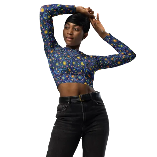 Starry Vortex on a Long Sleeve Crop Top