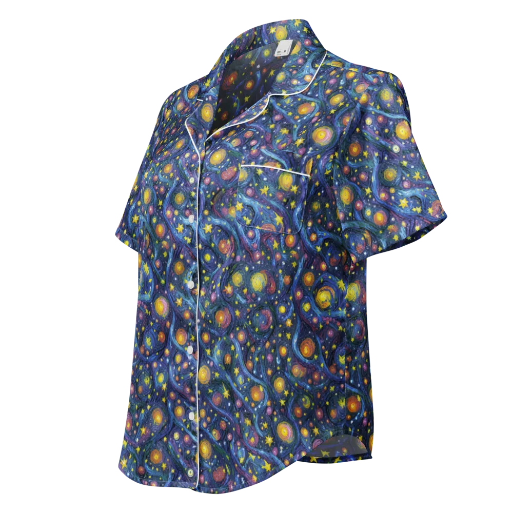 Starry Vortex on Women's Short Sleeve Pajama Top — Left Front