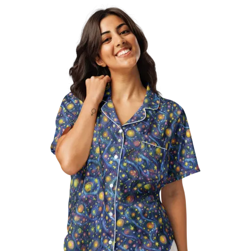 Starry Vortex on a Women's Short Sleeve Pajama Top