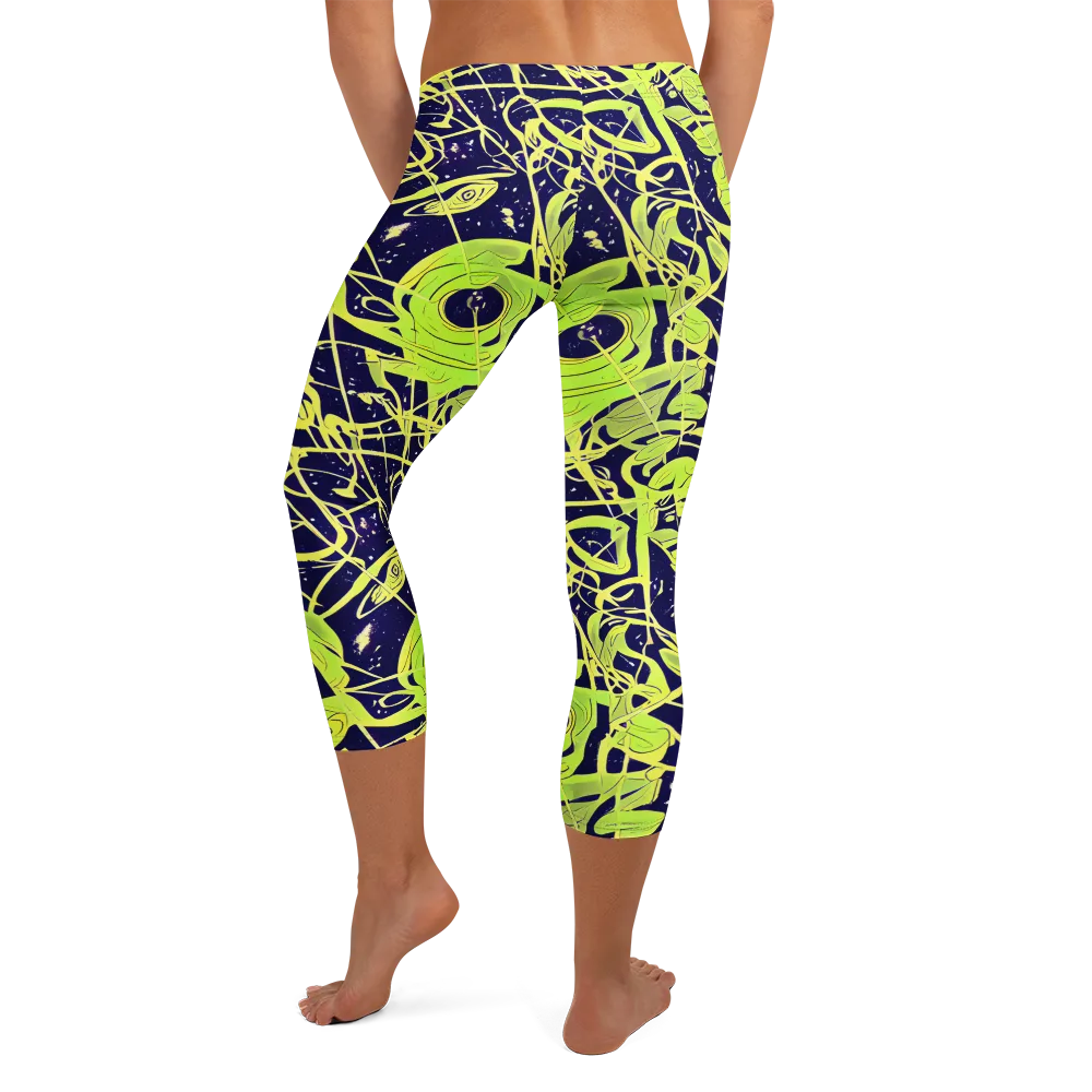 Stellar Sprout on Capri Leggings — Back